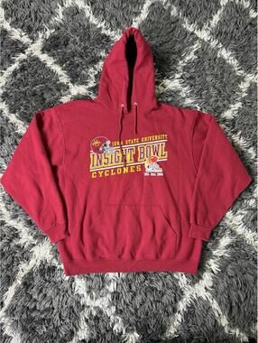 Vintage Iowa State Cyclones Hoodie Insight Bowl Adult XL Red Pullover Sweatshirt